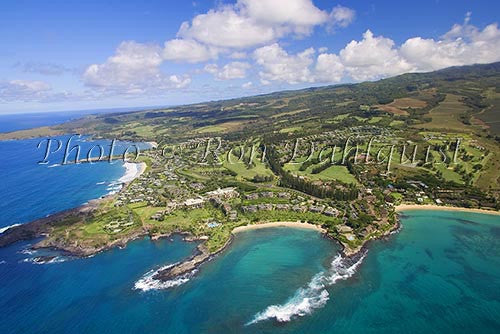 Aerial of Kapalua and Kapalua Bay, Maui, Hawaii Picture Stock Photo - Hawaiipictures.com