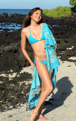 Girl In Blue Bikini At Beach