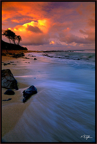 Coastal Sunset Anahola Kauai - Hawaiipictures.com