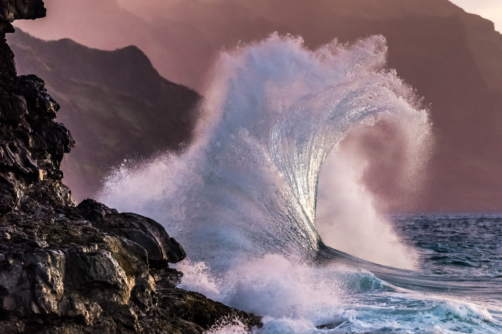 Twisting Wave Napali Coast Kauai - Hawaiipictures.com