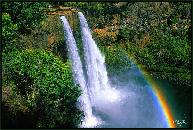 Wailua Falls Rainbow Kauai - Hawaiipictures.com Wailua Falls Rainbow Kauai - Hawaiipictures.com