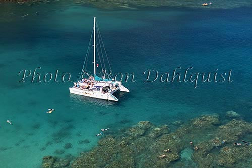 Snorkelers at Honolua Bay with Trilogy, Maui, Hawaii - Hawaiipictures.com