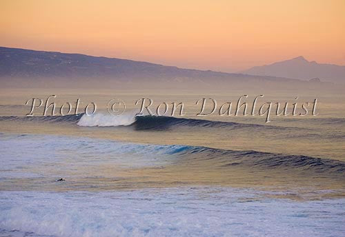 Waves breaking st sunrise at Ho'okipa, Maui, Hawaii - Hawaiipictures.com