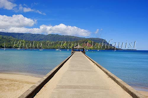 Dock at Hanalei Bay, Princeville, Kauai, Hawaii - Hawaiipictures.com