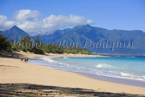 Baldwin Beach on the north coast, West Maui mountains in distance, Maui Picture Photo - Hawaiipictures.com