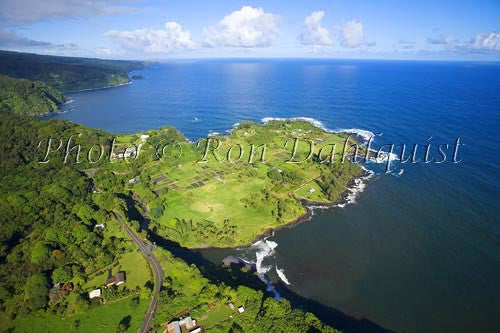 Aerial of Keanae Peninsula on the road to Hana, Maui, Hawaii - Hawaiipictures.com