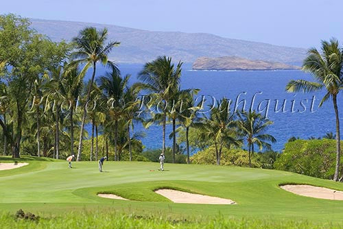 Golfers on Wailea Gold Golf Course, Maui, Hawaii Photo - Hawaiipictures.com