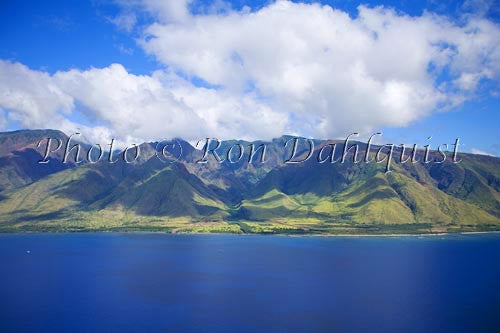 Aerial view of West Maui Mountains and coral reef at Olowalu, Maui, Hawaii Photo - Hawaiipictures.com