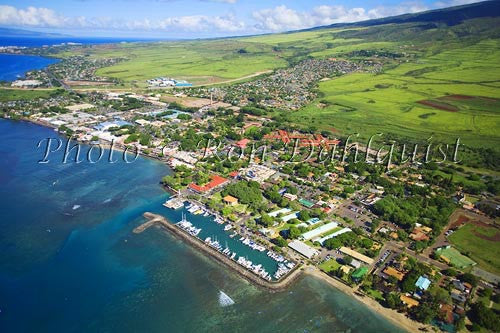 Aerial of Lahaina and Lahaina Harbor, Maui, Hawaii - Hawaiipictures.com