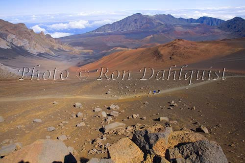 Hikers on Sliding Sands Trail, Haleakla Crater, Maui, Hawaii MR Picture - Hawaiipictures.com