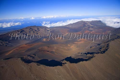 Aerial of Haleakala Crater, Haleakala National Park, Maui, Hawaii - Hawaiipictures.com