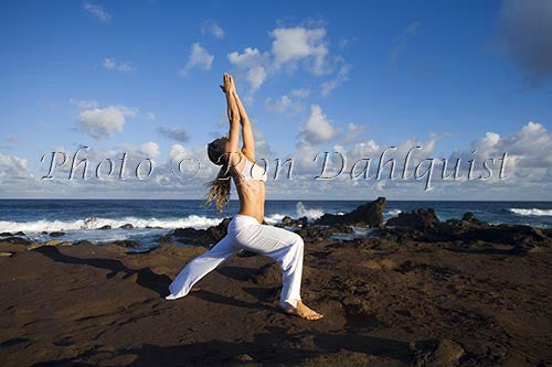 Early morning yoga on the north shore of Maui, Hawaii - Hawaiipictures.com