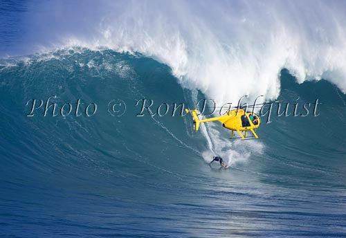 Surfer, Laird Hamilton, on a big day at Peahi, also known as Jaws, Maui, Hawaii MNR Picture - Hawaiipictures.com