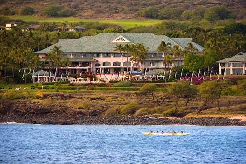View of Four Seasons Resort at Manele Bay on Lanai, Hawaii - Hawaiipictures.com
