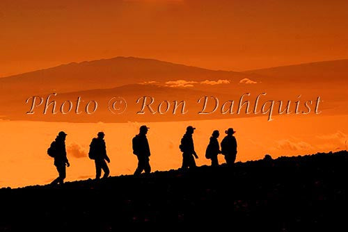 Hikers on Skyline Trail, Haleakala Crater, Maui, Hawaii - Hawaiipictures.com