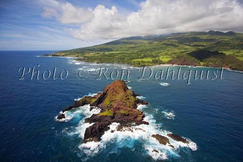 Aerial of Alau Islet, Koki Beach and Hana area, Maui, Hawaii Picture - Hawaiipictures.com