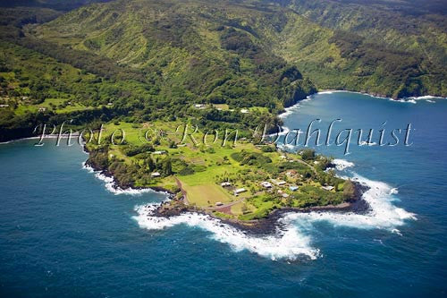Aerial of the Keanae peninsula, Maui, Hawaii Picture - Hawaiipictures.com