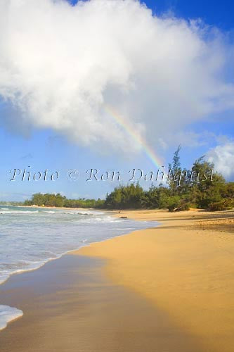Rainbow over Baldwin Beach, north shore of Maui, Hawaii Photo - Hawaiipictures.com