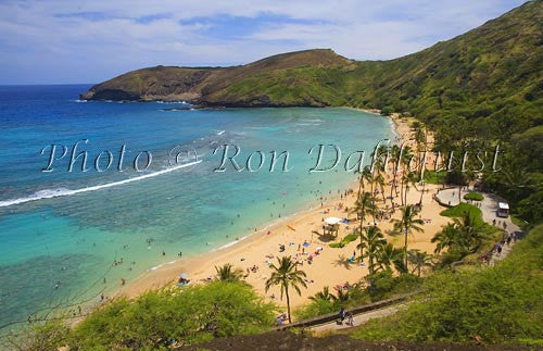 Famous snorkeling spot on Oahu, Hanauma Bay Picture - Hawaiipictures.com