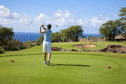 Woman golfing on The Challenge at Manele Golf Course, Lanai MR Picture Photo Stock Photo - Hawaiipictures.com Woman golfing on The Challenge at Manele Golf Course, Lanai MR Picture Photo Stock Photo - Hawaiipictures.com