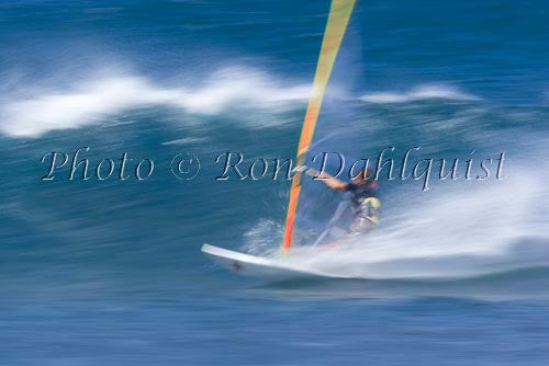 Windsurfing-Windsurfer on wave at Hookipa, Maui, Hawaii Photo - Hawaiipictures.com