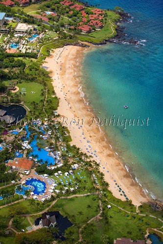 Aerial of Wailea Beach and the Grand Wailea Resort, Maui, Hawaii - Hawaiipictures.com