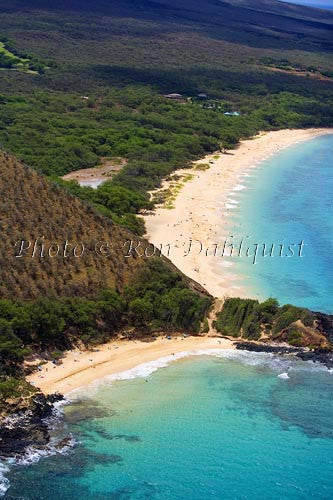 Aerial of Little Beach and Big Beach, Makena, Maui, Hawaii Picture - Hawaiipictures.com