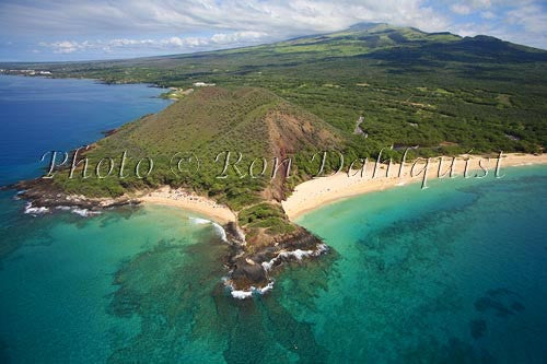 Aerial of Big Beach and Little Beach, Makena, Maui, Hawaii Photo - Hawaiipictures.com
