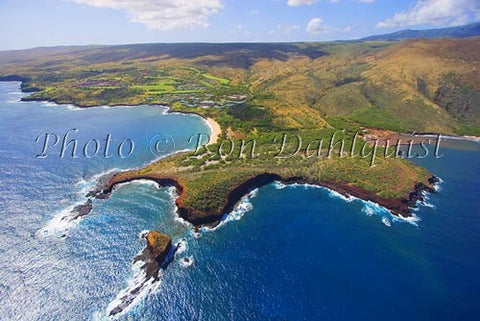 Aerial of The Challenge at Manele Golf Course, Lanai, Hawaii Photo - Hawaiipictures.com