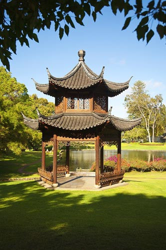 Chinese Pagoda on the beautiful grounds of The Four Seasons Lanai, The Lodge at Koele, Lanai, Hawaii - Hawaiipictures.com