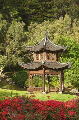 Chinese Pagoda on the beautiful grounds of The Four Seasons Lanai, The Lodge at Koele, Lanai, Hawaii Picture - Hawaiipictures.com