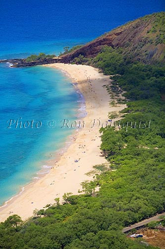 Aerial of Big Beach, Oneloa, Makena, Maui, Hawaii Picture - Hawaiipictures.com