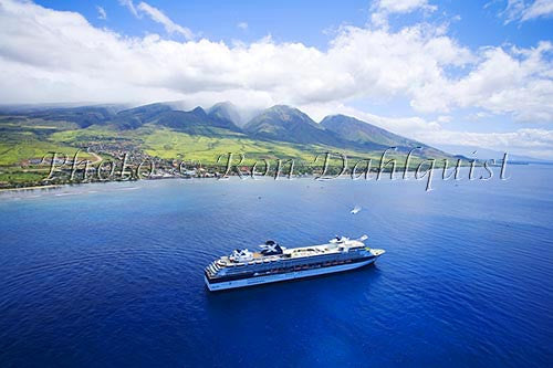 Aerial view of cruise ship, Lahaina, and the West Maui Mountains, Maui, Hawaii - Hawaiipictures.com Aerial view of cruise ship, Lahaina, and the West Maui Mountains, Maui, Hawaii - Hawaiipictures.com