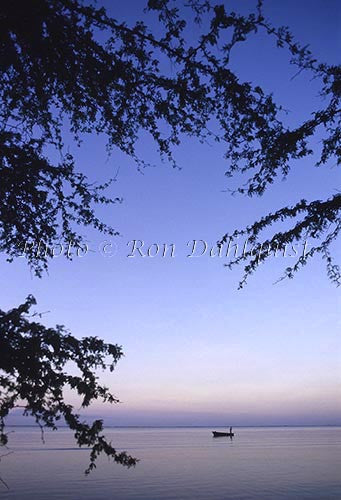 Lone fisherman at sunrise, Molokai - Hawaiipictures.com