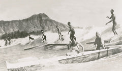 Picture Of Waikiki Surfers And Diamond Head Picture