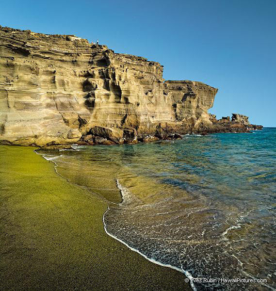 Green Sand Beach At South Point BIg Island - Hawaiipictures.com