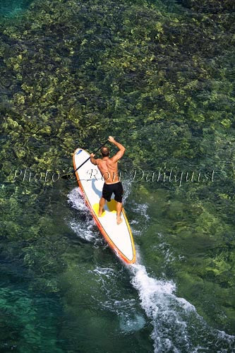 Stand-up paddle boarding on the West shore of Maui, Hawaii Photo - Hawaiipictures.com