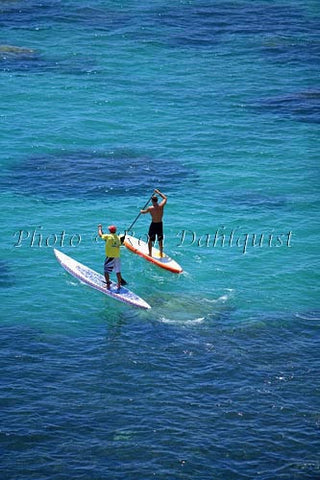 Stand-up paddle boarding on the West shore of Maui, Hawaii Picture - Hawaiipictures.com