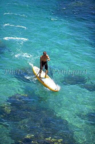 Stand-up paddle boarding on the West shore of Maui, Hawaii Picture Photo Stock Photo - Hawaiipictures.com