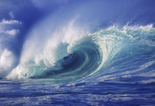 Breaking wave on north shore of Oahu, Hawaii Picture Photo - Hawaiipictures.com