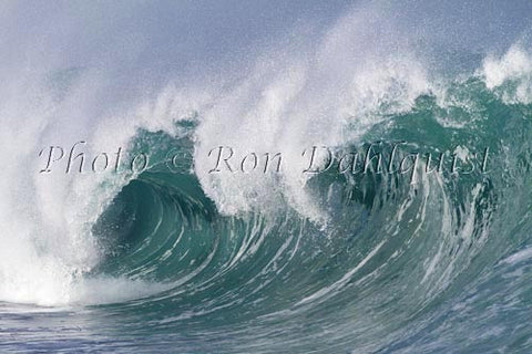 Close-up of wave breaking on the north shore of Oahu, Hawaii Stock Photo Print - Hawaiipictures.com