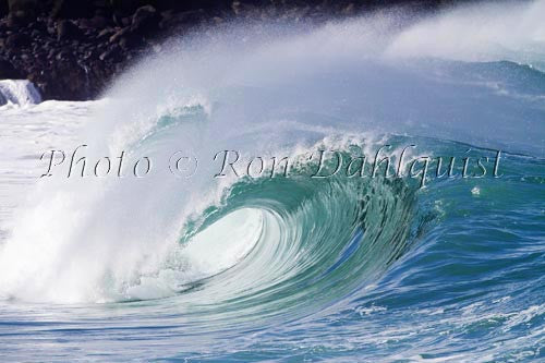 Close-up of wave breaking on the north shore of Oahu, Hawaii Picture Stock Photo - Hawaiipictures.com