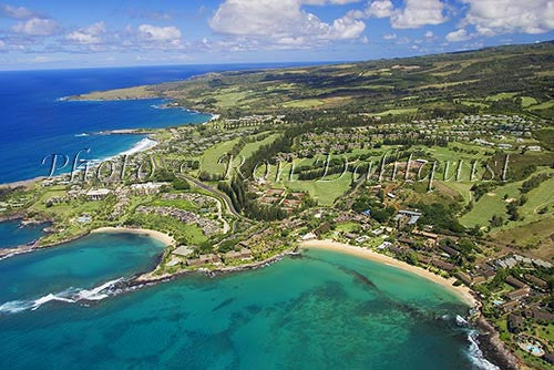 Aerial of Kapalua and Kapalua Bay, Maui, Hawaii Photo Stock Photo - Hawaiipictures.com