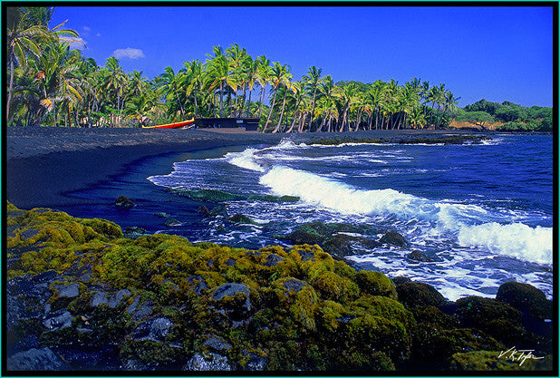 Punalu'u Black Sand Beach Big Island - Hawaiipictures.com