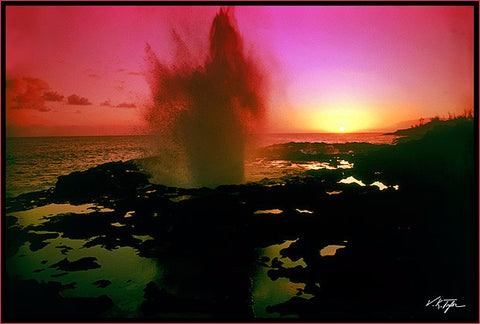 Spouting Horn Sunset Kauai - Hawaiipictures.com