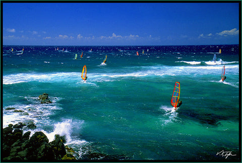 Windsurfers at Hookipa Maui - Hawaiipictures.com