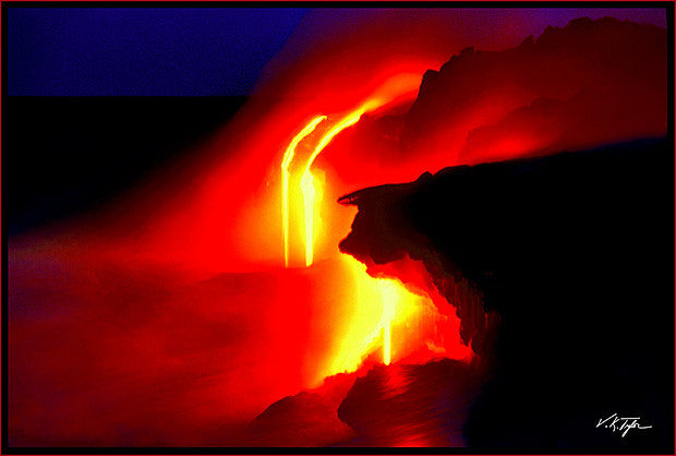 Coastal Fire Lava Flow Big Island - Hawaiipictures.com