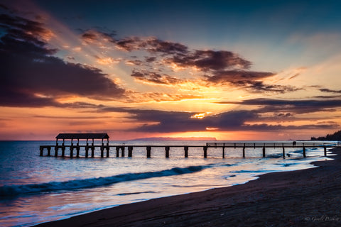 Sunset at Waimea Pier Kauai - Hawaiipictures.com