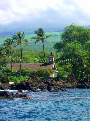 Keawalai Church viewed from the water, Makena, Maui, Hawaii Picture - Hawaiipictures.com