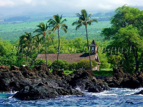 Keawalai Church viewed from the water, Makena, Maui, Hawaii - Hawaiipictures.com